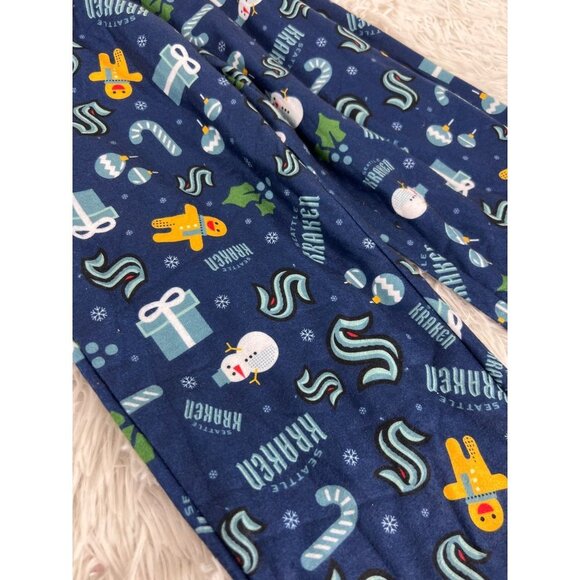 Seattle Kraken NHL Hockey Boys Pajama Pants Christmas XS 4/5 Bottoms - Picture 4 of 5